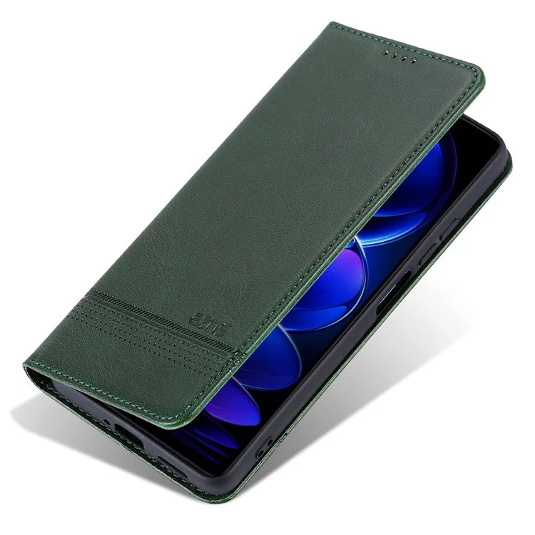AZNS For Xiaomi Redmi 13 4G / Redmi Note 13R 5G Leather Phone Case Magnetic Auto Closing