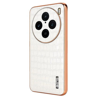 AZNS For vivo X100 Pro 5G / X100s Pro 5G Case Leather+TPU Phone Cover Electroplating Edge