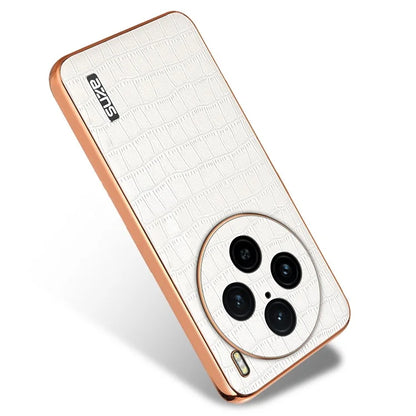 AZNS For vivo X100 Pro 5G / X100s Pro 5G Case Leather+TPU Phone Cover Electroplating Edge