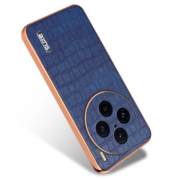 AZNS For vivo X100 Pro 5G / X100s Pro 5G Case Leather+TPU Phone Cover Electroplating Edge