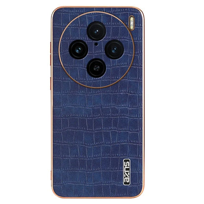 AZNS For vivo X100 Pro 5G / X100s Pro 5G Case Leather+TPU Phone Cover Electroplating Edge