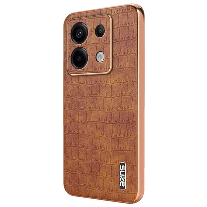 AZNS For Xiaomi Redmi Note 13 Pro 5G / Poco X6 5G Case PU Leather Back Cover Electroplating Edge