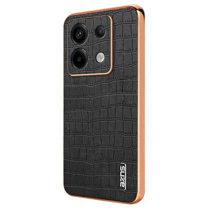 AZNS For Xiaomi Redmi Note 13 Pro 5G / Poco X6 5G Case PU Leather Back Cover Electroplating Edge