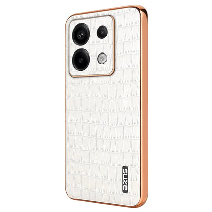 AZNS For Xiaomi Redmi Note 13 Pro 5G / Poco X6 5G Case PU Leather Back Cover Electroplating Edge