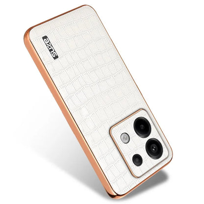 AZNS For Xiaomi Redmi Note 13 Pro 5G / Poco X6 5G Case PU Leather Back Cover Electroplating Edge