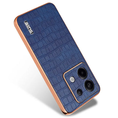 AZNS For Xiaomi Redmi Note 13 Pro 5G / Poco X6 5G Case PU Leather Back Cover Electroplating Edge