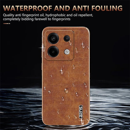 AZNS For Xiaomi Redmi Note 13 Pro 5G / Poco X6 5G Case PU Leather Back Cover Electroplating Edge