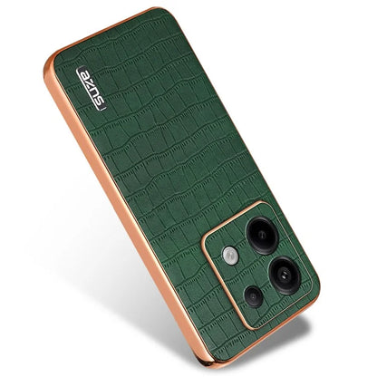 AZNS For Xiaomi Redmi Note 13 Pro 5G / Poco X6 5G Case PU Leather Back Cover Electroplating Edge