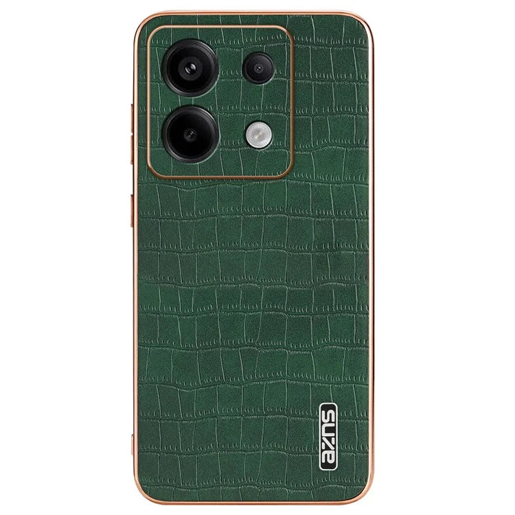 AZNS For Xiaomi Redmi Note 13 Pro 5G / Poco X6 5G Case PU Leather Back Cover Electroplating Edge