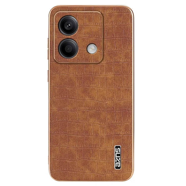 AZNS For Xiaomi Redmi Note 13 5G Case Crocodile Texture Electroplating Leather Back Phone Cover
