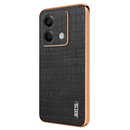 AZNS For Xiaomi Redmi Note 13 5G Case Crocodile Texture Electroplating Leather Back Phone Cover