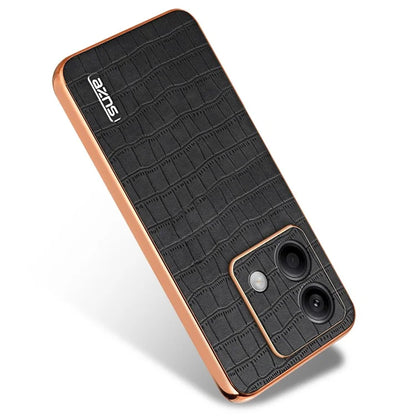 AZNS For Xiaomi Redmi Note 13 5G Case Crocodile Texture Electroplating Leather Back Phone Cover