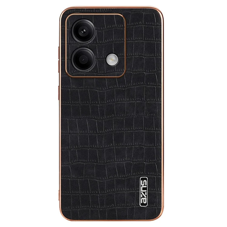 AZNS For Xiaomi Redmi Note 13 5G Case Crocodile Texture Electroplating Leather Back Phone Cover