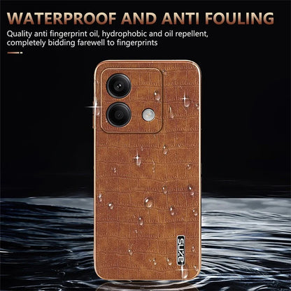 AZNS For Xiaomi Redmi Note 13 5G Case Crocodile Texture Electroplating Leather Back Phone Cover