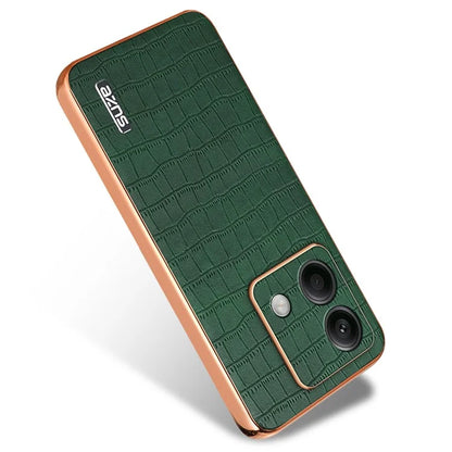 AZNS For Xiaomi Redmi Note 13 5G Case Crocodile Texture Electroplating Leather Back Phone Cover