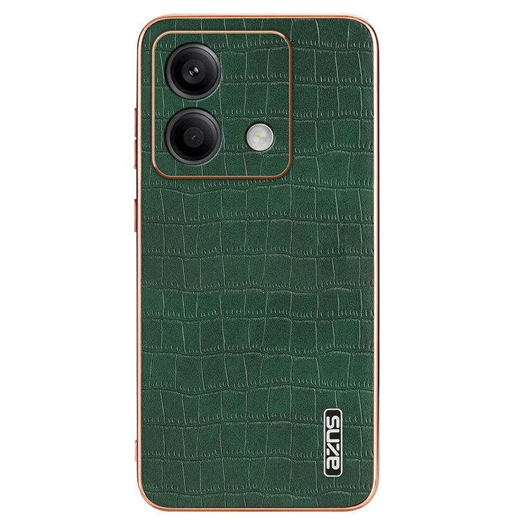 AZNS For Xiaomi Redmi Note 13 5G Case Crocodile Texture Electroplating Leather Back Phone Cover