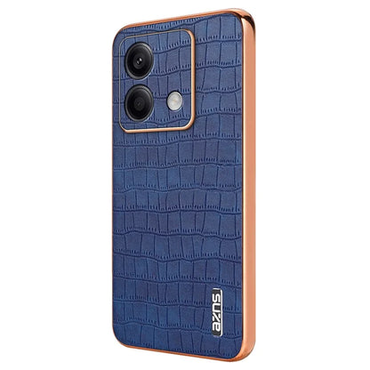 AZNS For Xiaomi Redmi Note 13 5G Case Crocodile Texture Electroplating Leather Back Phone Cover