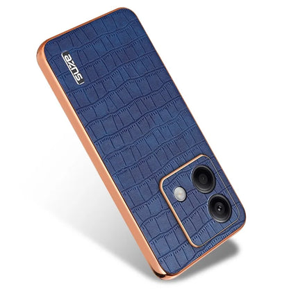 AZNS For Xiaomi Redmi Note 13 5G Case Crocodile Texture Electroplating Leather Back Phone Cover
