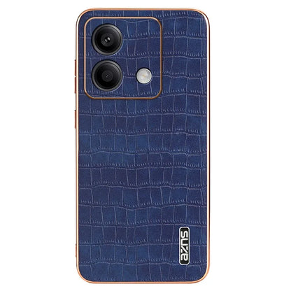 AZNS For Xiaomi Redmi Note 13 5G Case Crocodile Texture Electroplating Leather Back Phone Cover