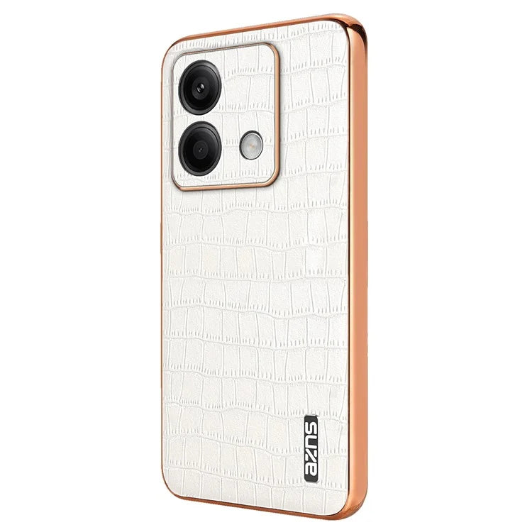 AZNS For Xiaomi Redmi Note 13 5G Case Crocodile Texture Electroplating Leather Back Phone Cover