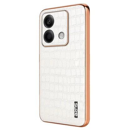 AZNS For Xiaomi Redmi Note 13 5G Case Crocodile Texture Electroplating Leather Back Phone Cover