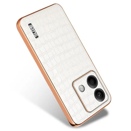 AZNS For Xiaomi Redmi Note 13 5G Case Crocodile Texture Electroplating Leather Back Phone Cover
