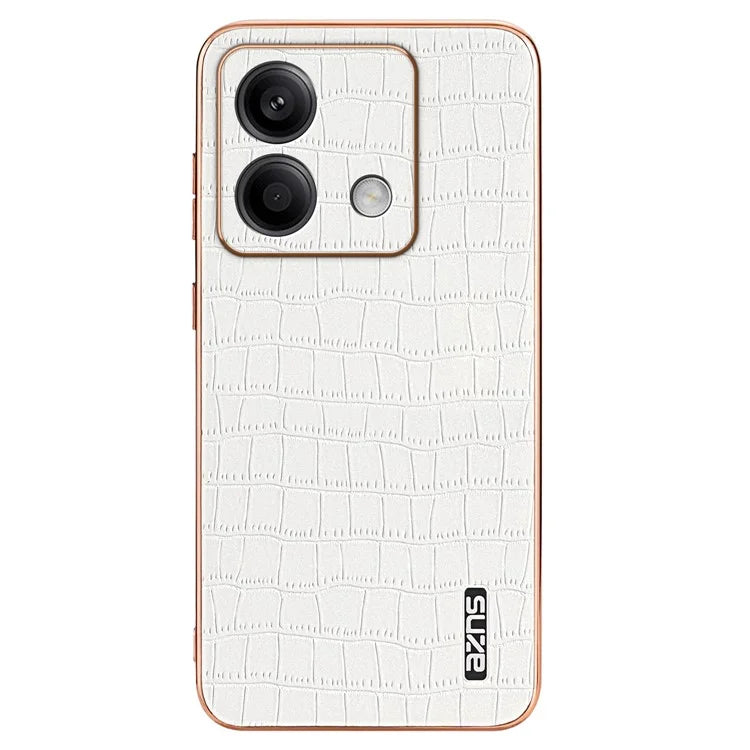 AZNS For Xiaomi Redmi Note 13 5G Case Crocodile Texture Electroplating Leather Back Phone Cover