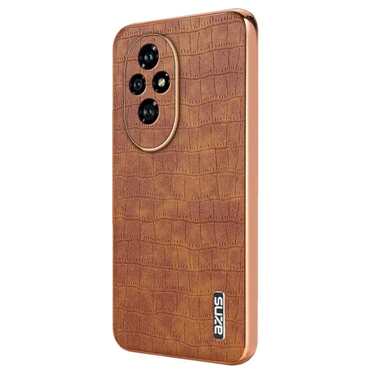 AZNS For Honor 200 5G Case PU Leather + TPU Phone Cover Crocodile Texture