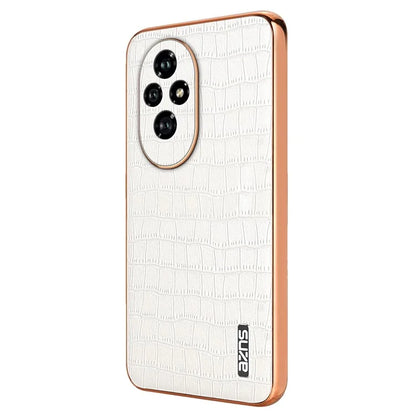 AZNS For Honor 200 5G Case PU Leather + TPU Phone Cover Crocodile Texture