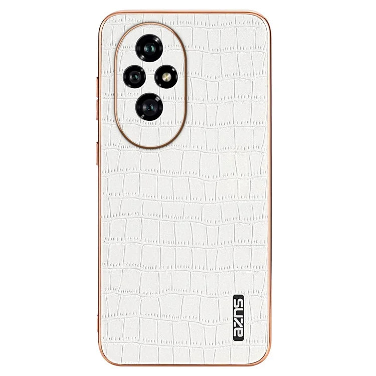 AZNS For Honor 200 5G Case PU Leather + TPU Phone Cover Crocodile Texture