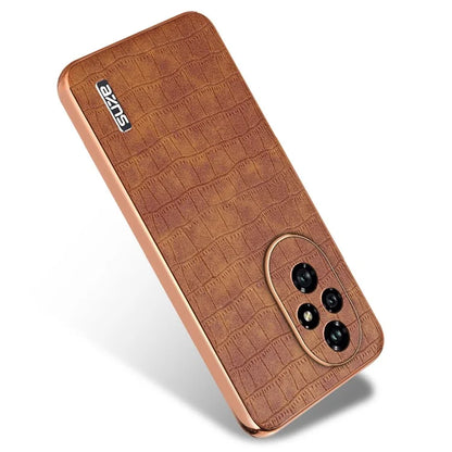 AZNS For Honor 200 Pro 5G Case PU Leather Crocodile Texture Phone Back Cover