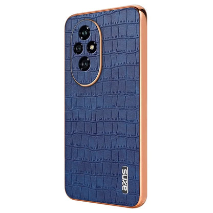 AZNS For Honor 200 Pro 5G Case PU Leather Crocodile Texture Phone Back Cover