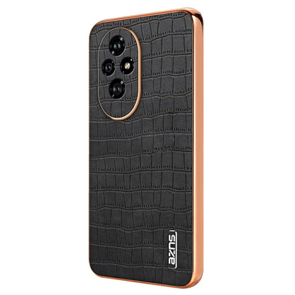 AZNS For Honor 200 Pro 5G Case PU Leather Crocodile Texture Phone Back Cover