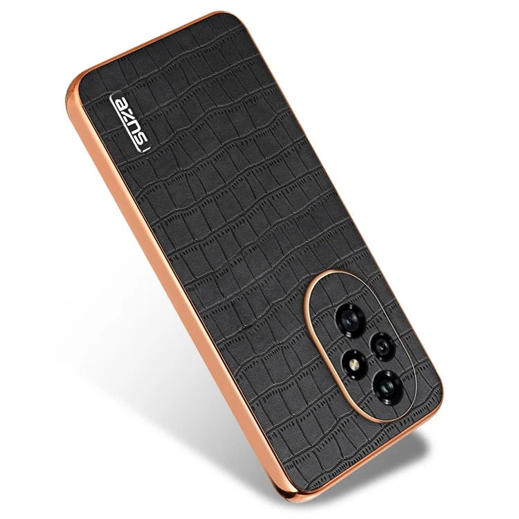 AZNS For Honor 200 Pro 5G Case PU Leather Crocodile Texture Phone Back Cover