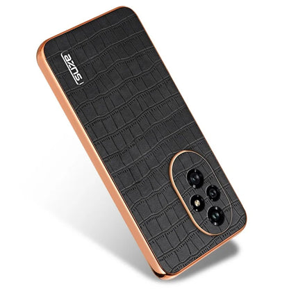 AZNS For Honor 200 Pro 5G Case PU Leather Crocodile Texture Phone Back Cover