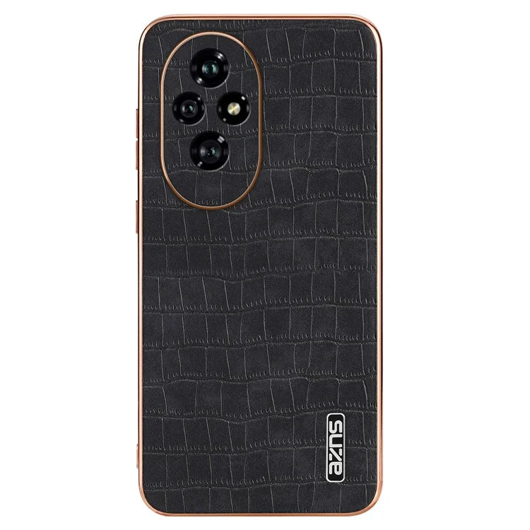 AZNS For Honor 200 Pro 5G Case PU Leather Crocodile Texture Phone Back Cover