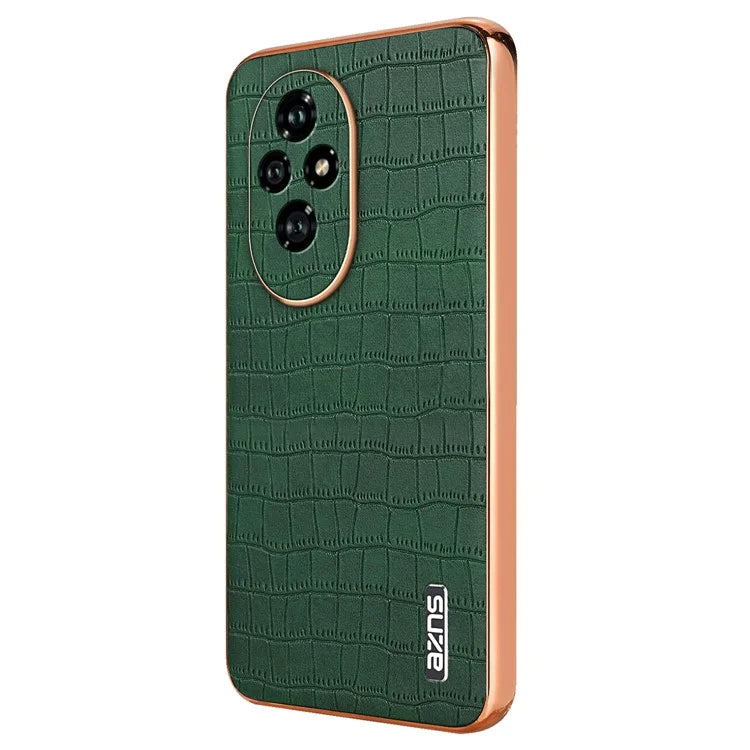 AZNS For Honor 200 Pro 5G Case PU Leather Crocodile Texture Phone Back Cover