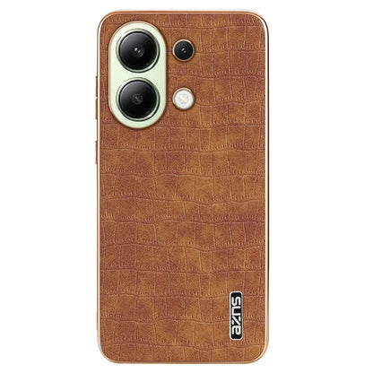 AZNS For Xiaomi Redmi Note 13 4G Case Electroplating Crocodile Texture PU+TPU Back Phone Cover