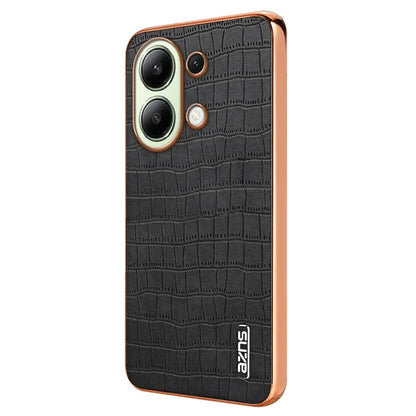 AZNS For Xiaomi Redmi Note 13 4G Case Electroplating Crocodile Texture PU+TPU Back Phone Cover