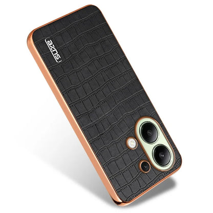 AZNS For Xiaomi Redmi Note 13 4G Case Electroplating Crocodile Texture PU+TPU Back Phone Cover