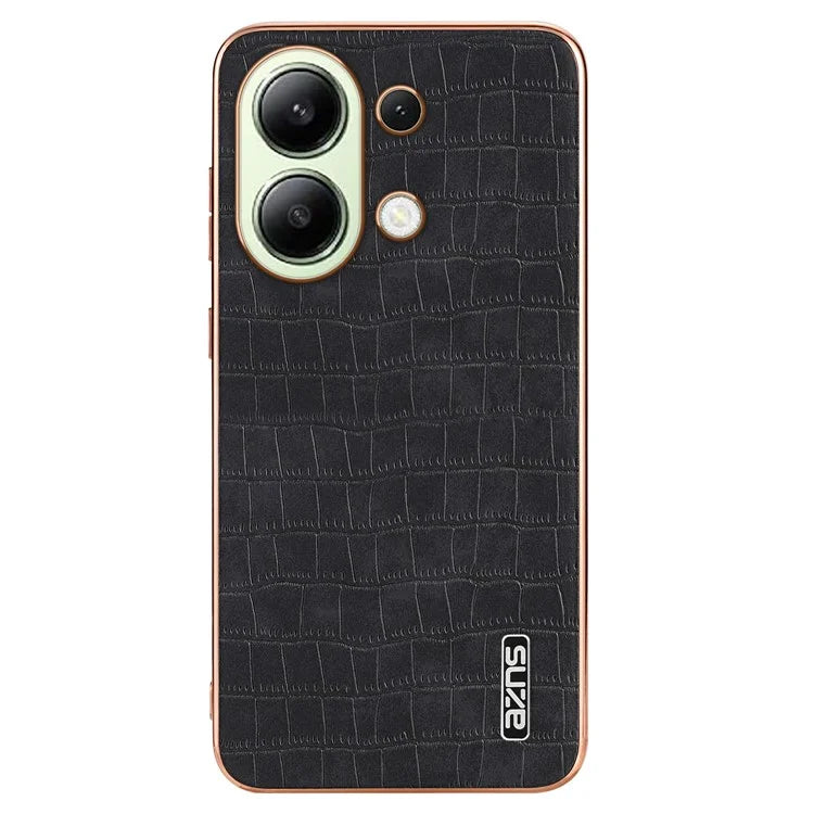 AZNS For Xiaomi Redmi Note 13 4G Case Electroplating Crocodile Texture PU+TPU Back Phone Cover
