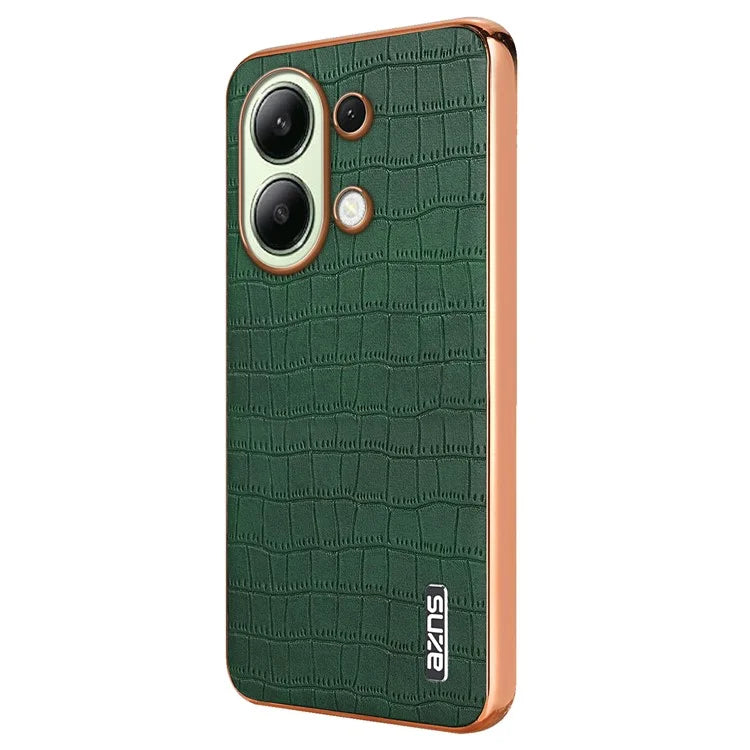 AZNS For Xiaomi Redmi Note 13 4G Case Electroplating Crocodile Texture PU+TPU Back Phone Cover