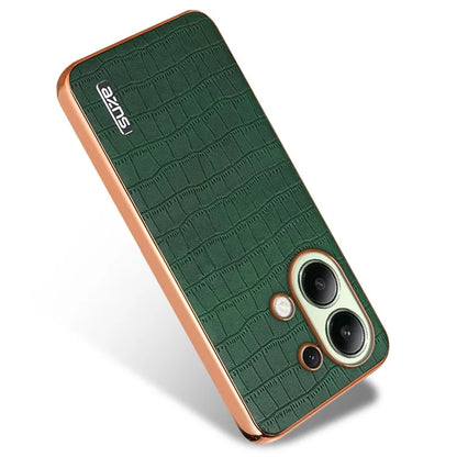 AZNS For Xiaomi Redmi Note 13 4G Case Electroplating Crocodile Texture PU+TPU Back Phone Cover