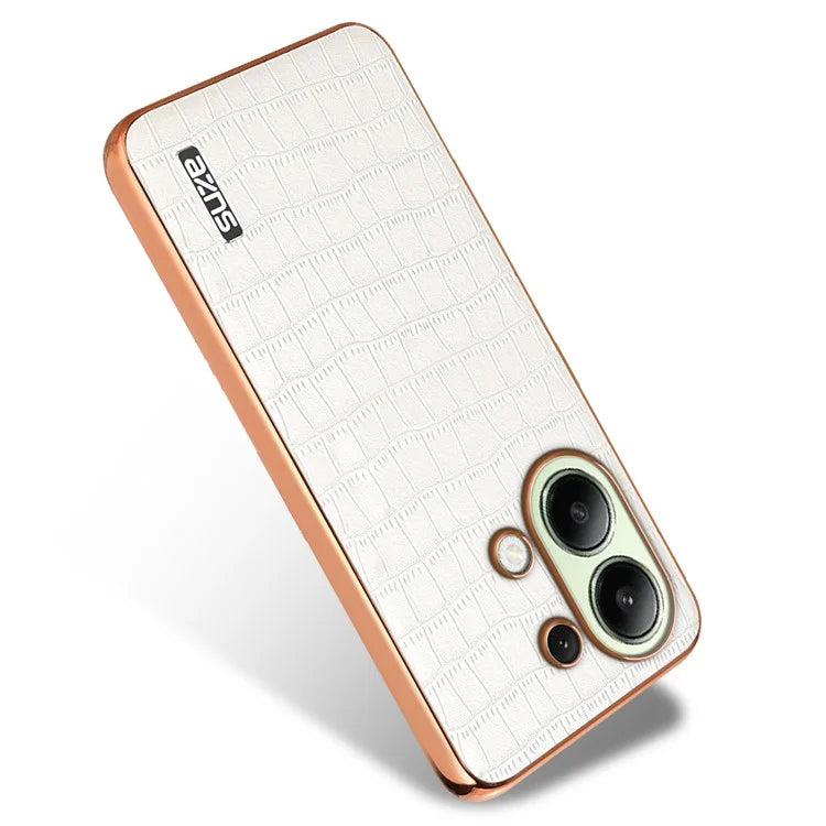 AZNS For Xiaomi Redmi Note 13 4G Case Electroplating Crocodile Texture PU+TPU Back Phone Cover