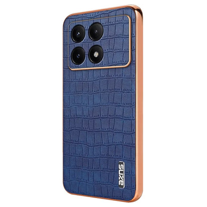 AZNS For Xiaomi Redmi K70E 5G / Poco X6 Pro 5G Case PU Leather + TPU Electroplating Phone Cover