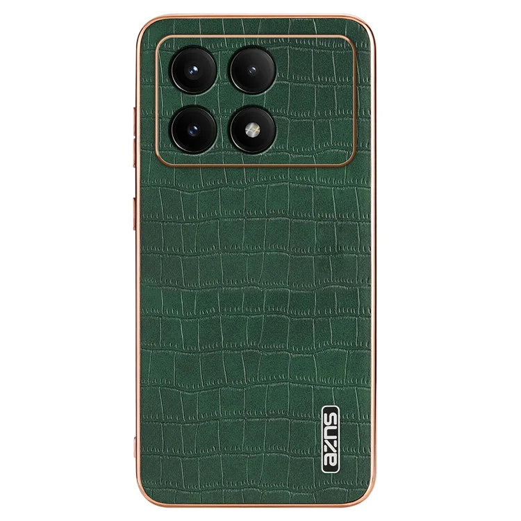 AZNS For Xiaomi Redmi K70E 5G / Poco X6 Pro 5G Case PU Leather + TPU Electroplating Phone Cover