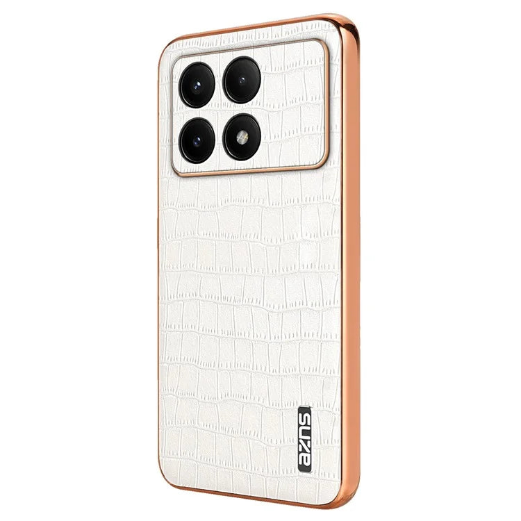 AZNS For Xiaomi Redmi K70E 5G / Poco X6 Pro 5G Case PU Leather + TPU Electroplating Phone Cover