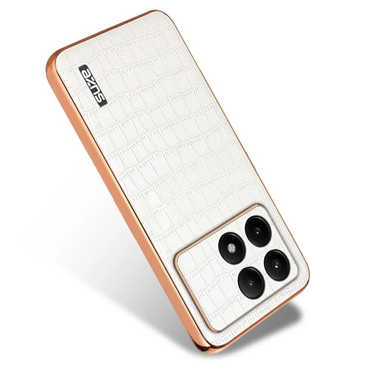 AZNS For Xiaomi Redmi K70E 5G / Poco X6 Pro 5G Case PU Leather + TPU Electroplating Phone Cover