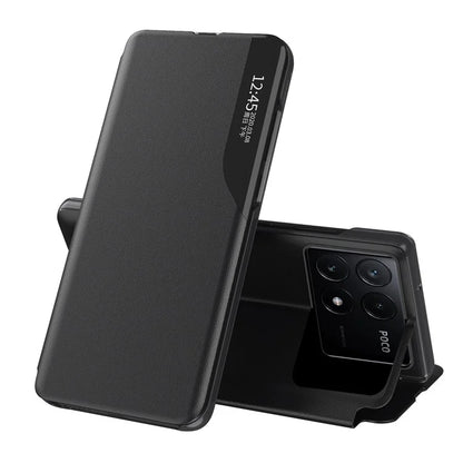 For Xiaomi Poco F6 Pro 5G / Redmi K70 5G / K70 Pro 5G Leather Case Stand Phone Cover with View Window