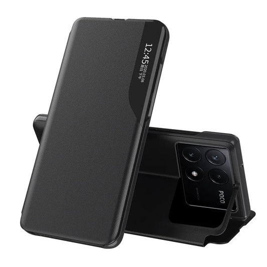 For Xiaomi Poco F6 Pro 5G / Redmi K70 5G / K70 Pro 5G Leather Case Stand Phone Cover with View Window